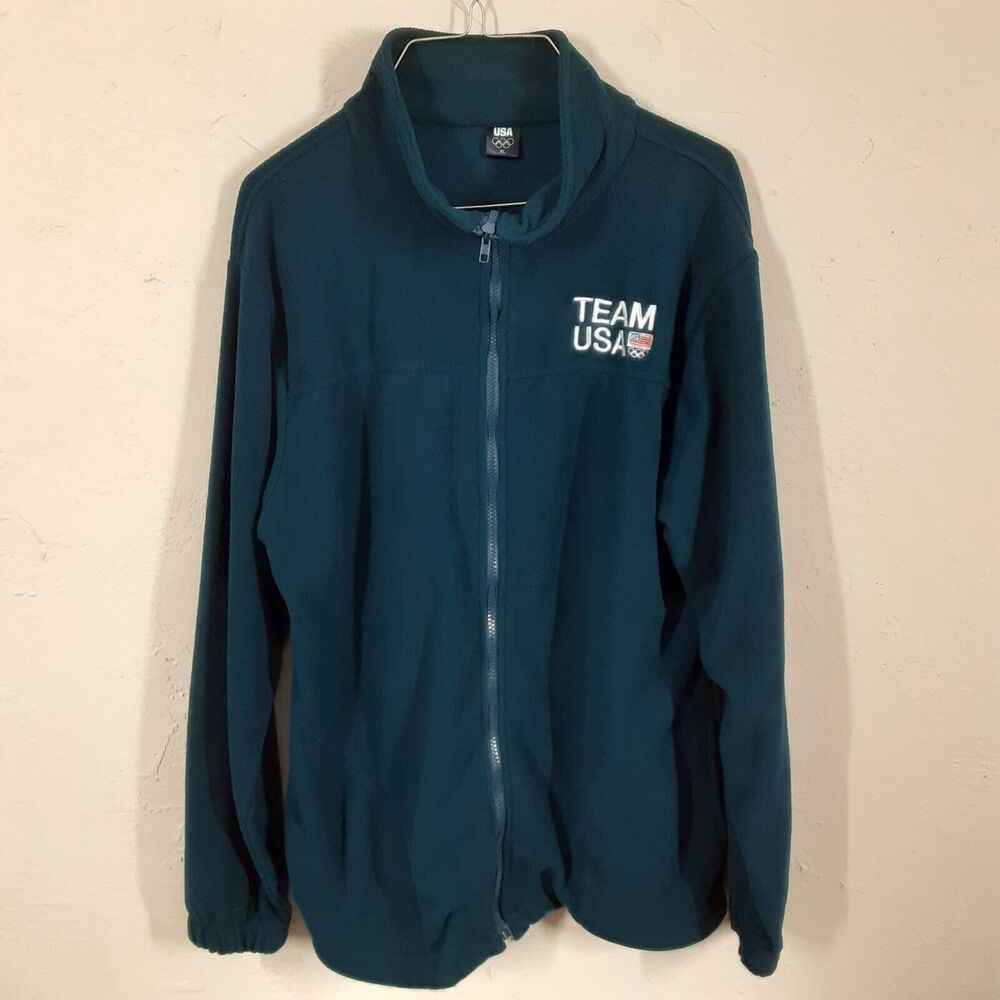 Team USA Adult Mens XL Blue Full Zip Lightweight Fleece Jacket